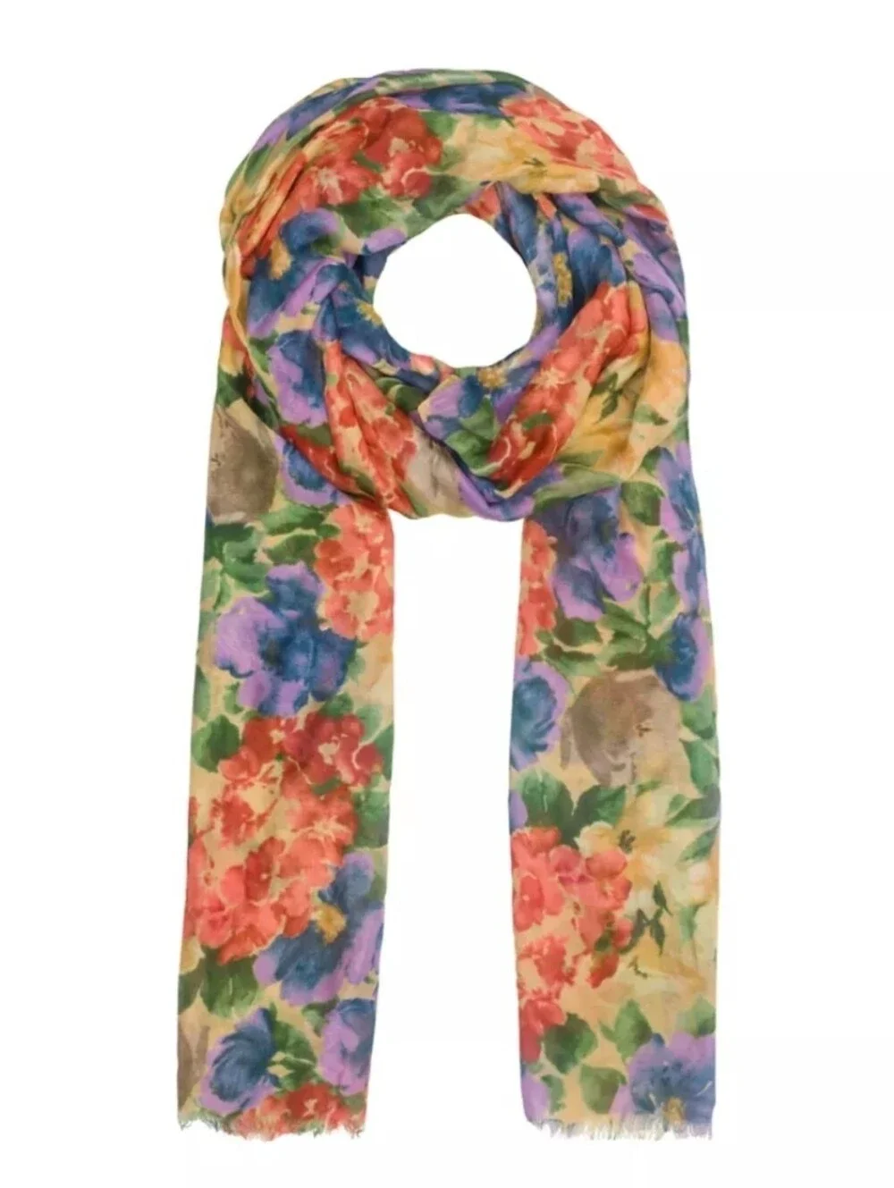 Patricia Nash Floral French Hydrangeas Print Scarf - NWT